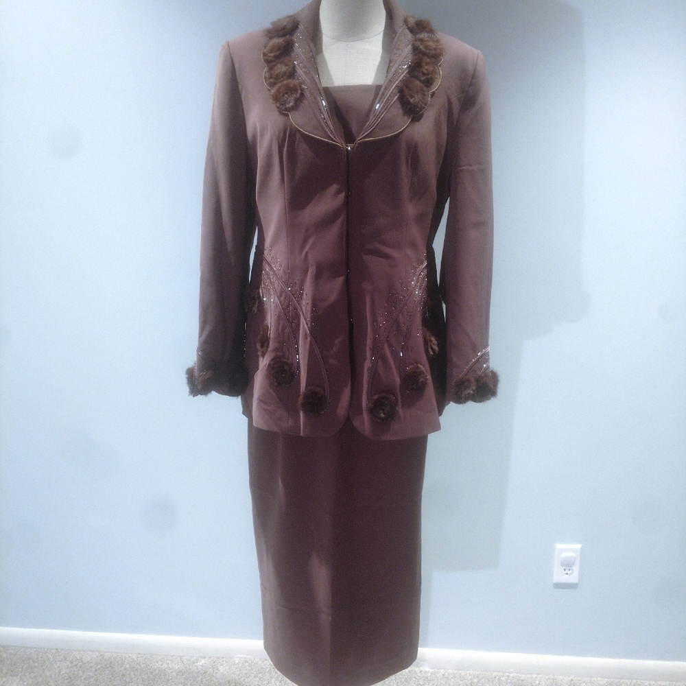 Champagne Italy Two Piece Skirt Suit